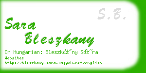 sara bleszkany business card